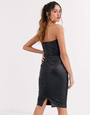 pu midi dress