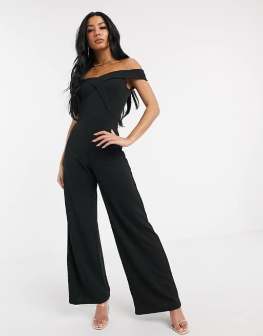 Lipsy sales bardot jumpsuit