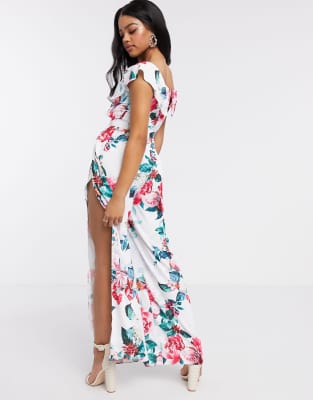 white floral bardot jumpsuit