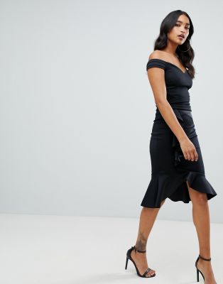 lipsy black bardot dress