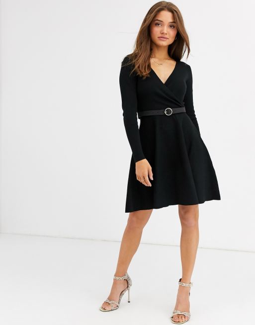 Black 2025 belted dress