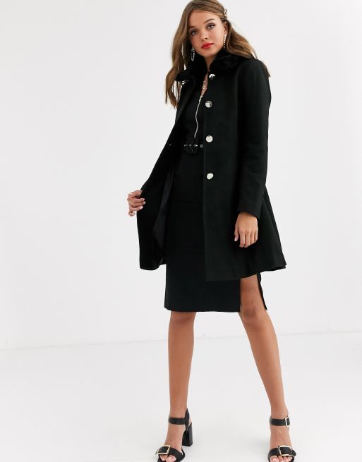 Lipsy faux store wool skater coat