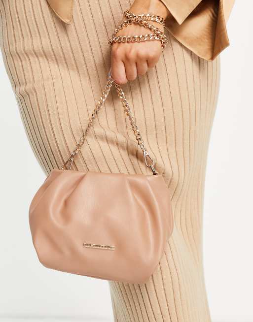 Lipsy - Borsa arricciata color cuoio