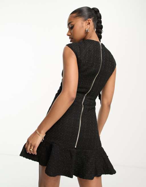 Buy Lipsy Black Crew Neck Button Through Boucle Cardigan from Next