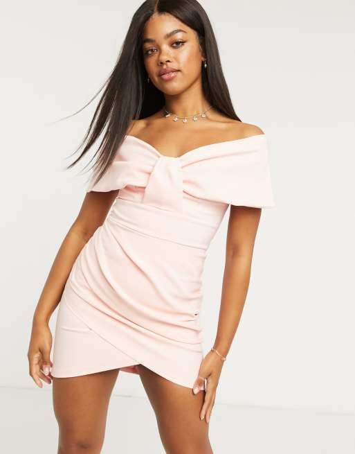 Lipsy pink 2025 bardot dress