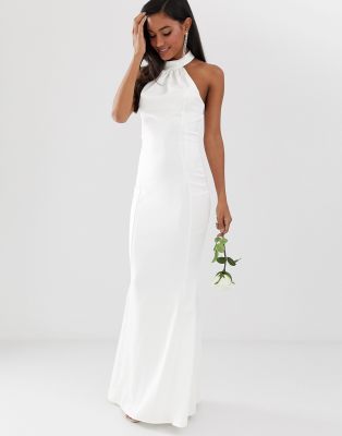 lipsy bridal cowl neck satin maxi dress