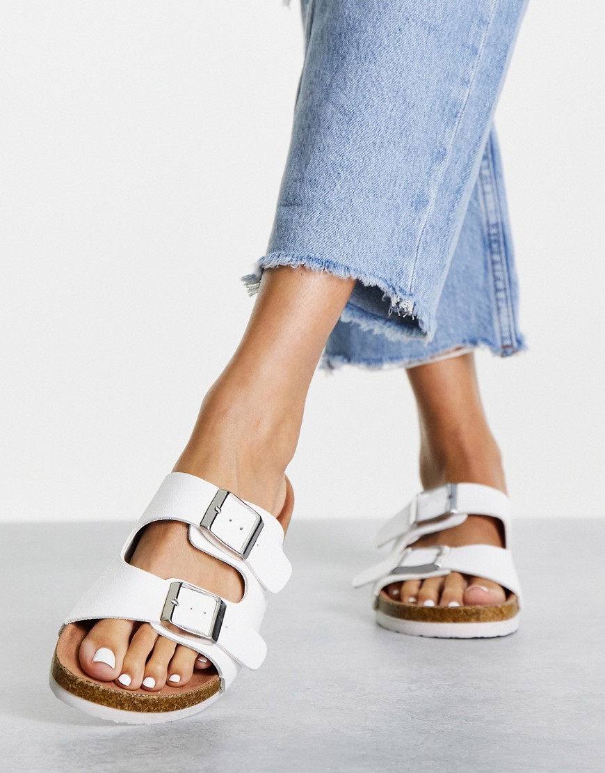 Lipsy buckle detail sandals in white