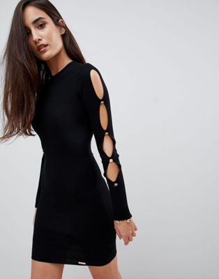 Lipsy Button Sleeve Knitted Dress | ASOS