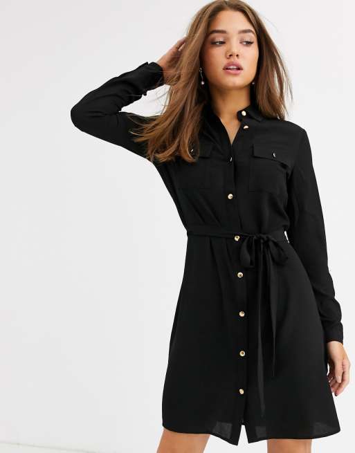 Lipsy button through shirt dress in khaki ASOS Lipsy button through shirt dress in khaki ASOS
