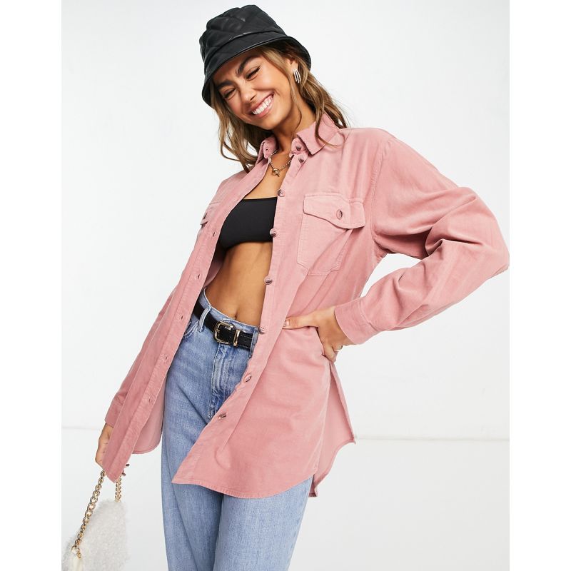 Top Donna Lipsy - Camicia oversize rosa confetto a coste