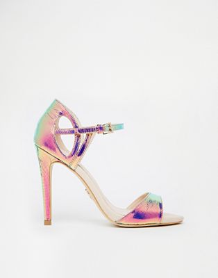purple iridescent heels