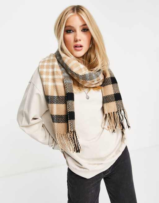 Camel on sale check scarf