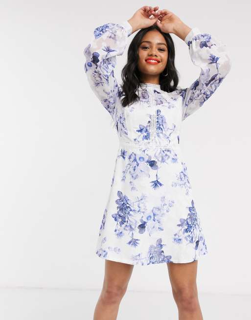 Lipsy navy floral store dress