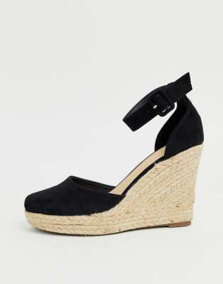 lipsy closed ankle strap espadrille wedges