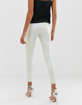 cream coated jeans