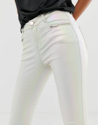 cream coated jeans