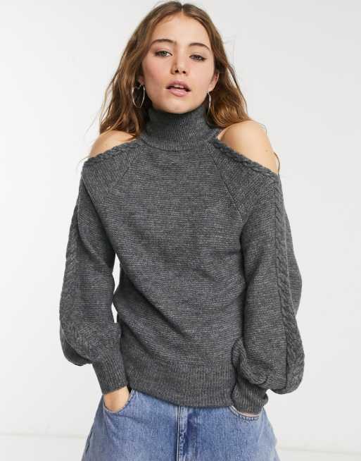 Cold shoulder best sale knit top