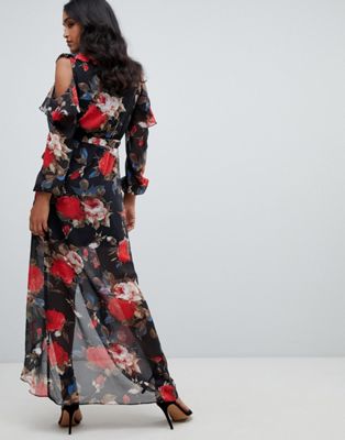 lipsy red floral dress