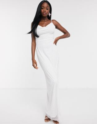 lipsy white cowl neck dress