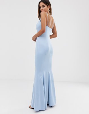 Lipsy cowl neck maxi dress in blue | ASOS