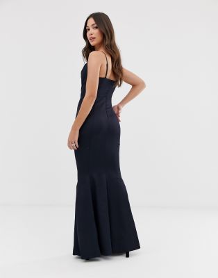 black cowl maxi dress