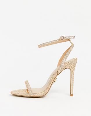 Lipsy crinkle barely there heeled shoe 