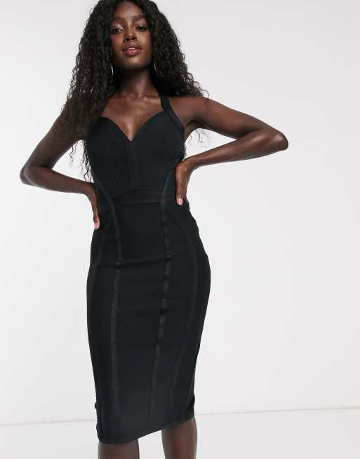 Black bandage bodycon outlet dress