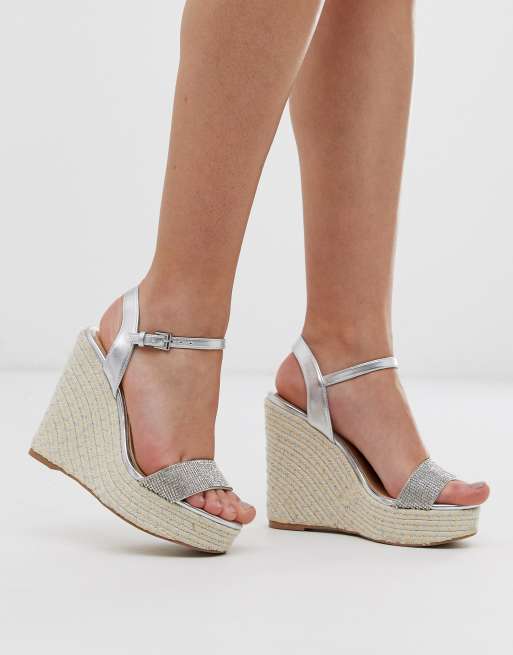 Asos hot sale silver wedges