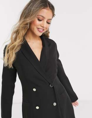 black double breasted blazer dress