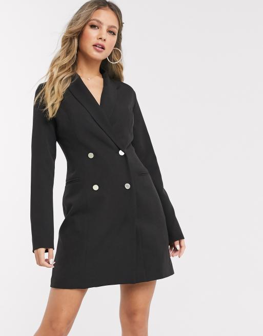 Black double 2025 breasted blazer dress