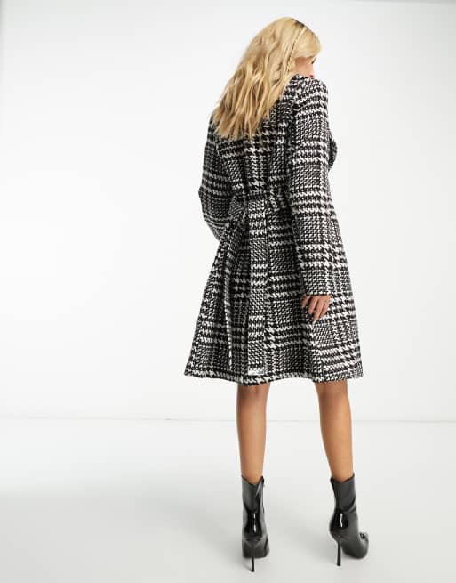 Lipsy check 2025 wrap coat