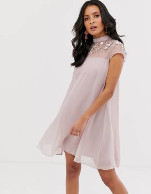 embellished swing dress