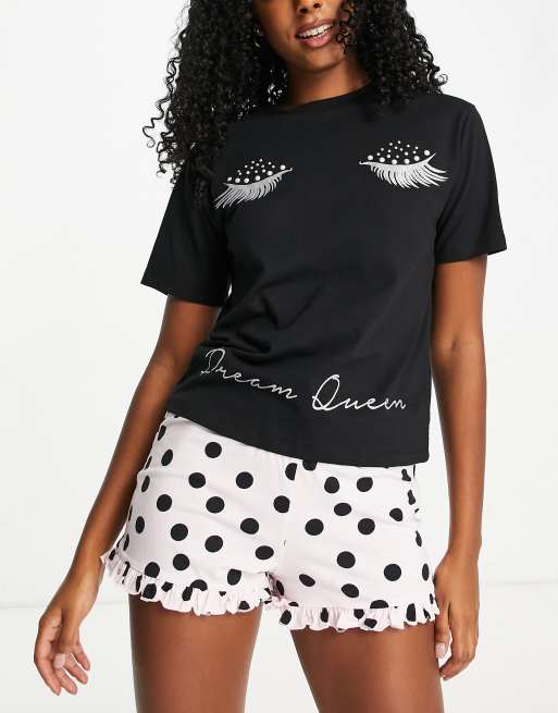 Lipsy - Ensemble pyjama avec inscription Drama Queen - Multicolore