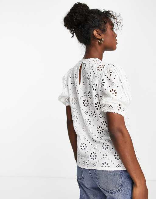 Lipsy Lace Peplum Top With High Neck, $12, Asos