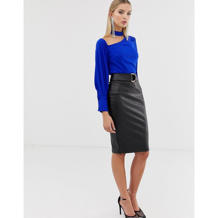 Buy Lipsy Black Faux Leather Pencil Skirt from Next Poland