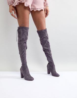 real suede over the knee boots