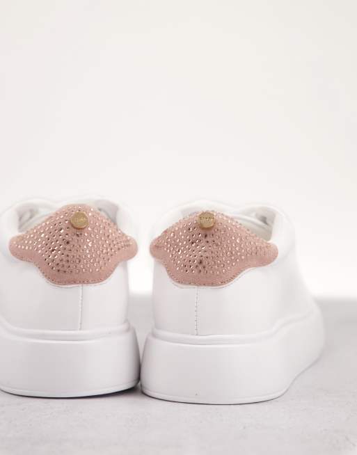Lipsy – Flache Sneaker in Weiß zum Schnüren, 3 von 4