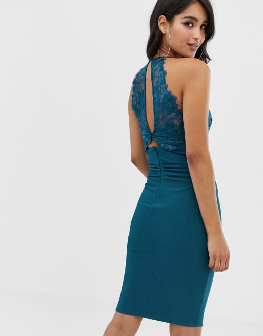 Lipsy appliqué store bodycon midi dress