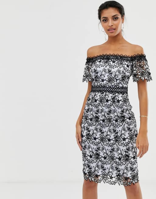 Lipsy floral hotsell bardot dress