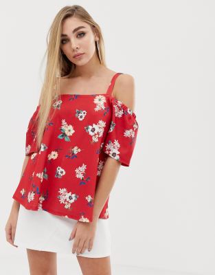 Lipsy floral cold shoulder top-Multi