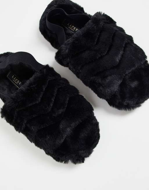 Fluffy elastic online slippers