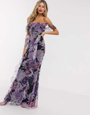 lipsy print one shoulder maxi dress