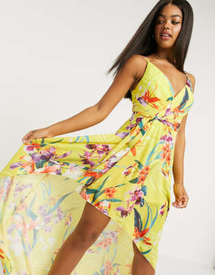 lipsy yellow bardot dress