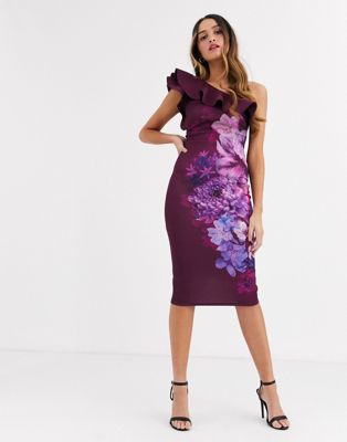 plum floral dress