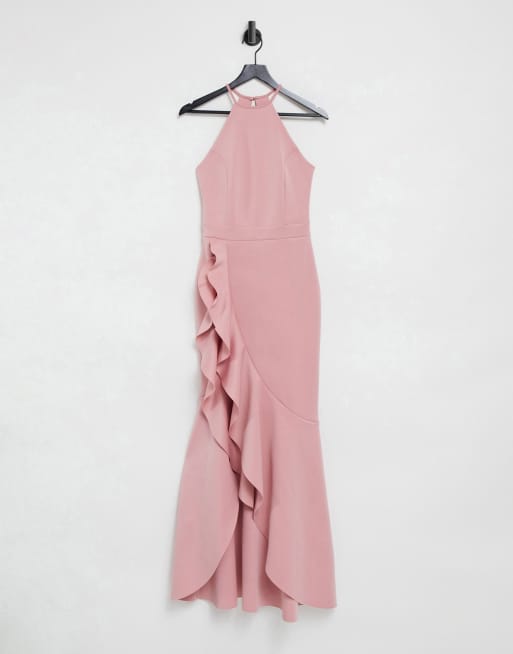 Lipsy pink shop ruffle dress