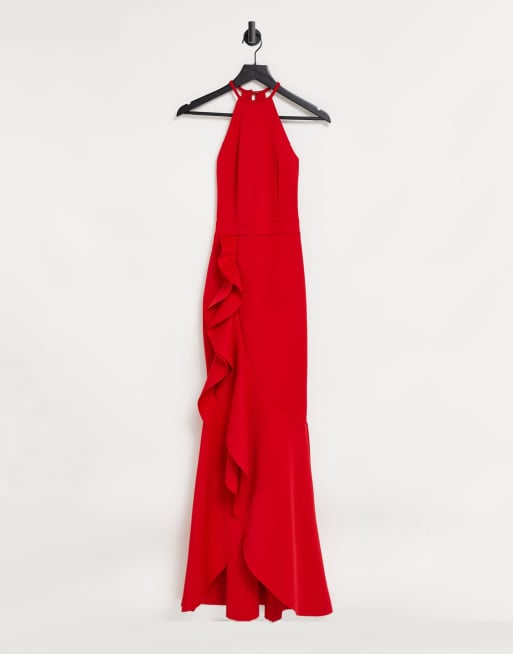 Lipsy red hot sale ruffle dress