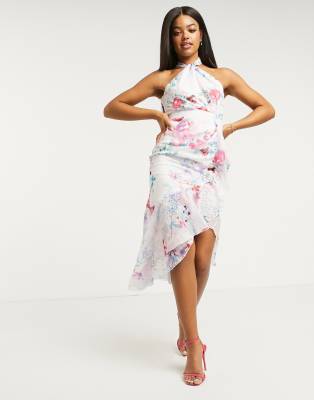 lipsy floral ruffle maxi dress