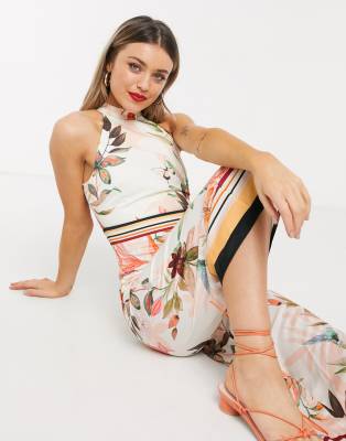floral high neck jumpsuit