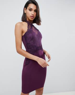 lipsy purple lace dress