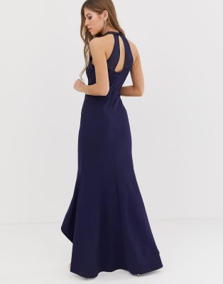 lipsy navy halter neck dress